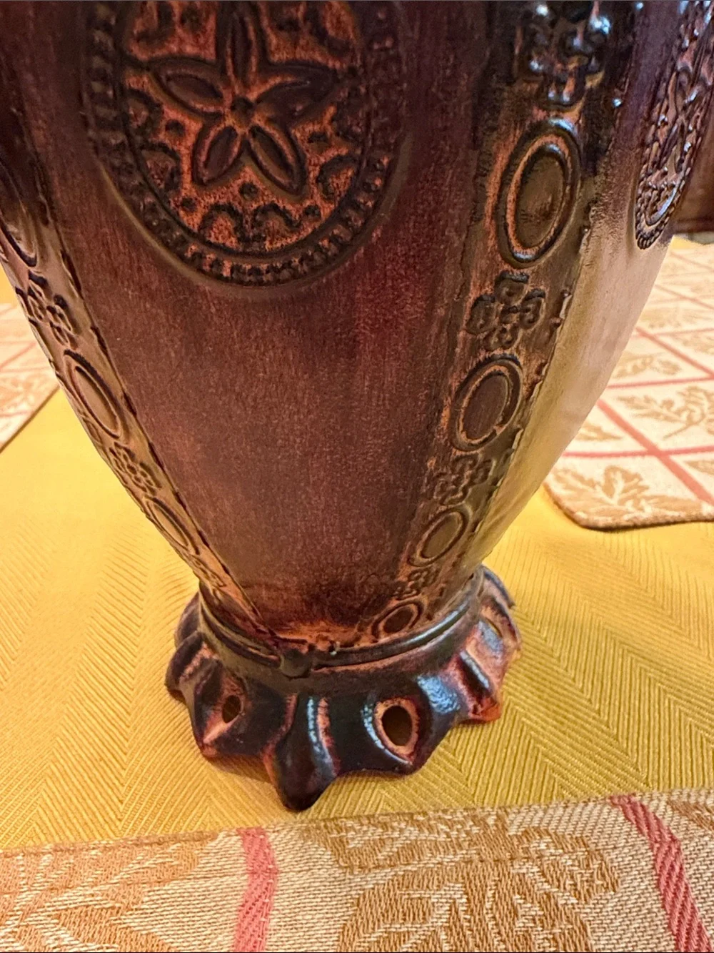 Decorative Brown Ornate Vase - Home Accents